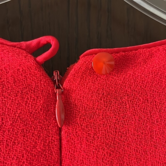 David Hayes vintage 100% red wool, midi long sleeved dress. Size 10 - Picture 6 of 10